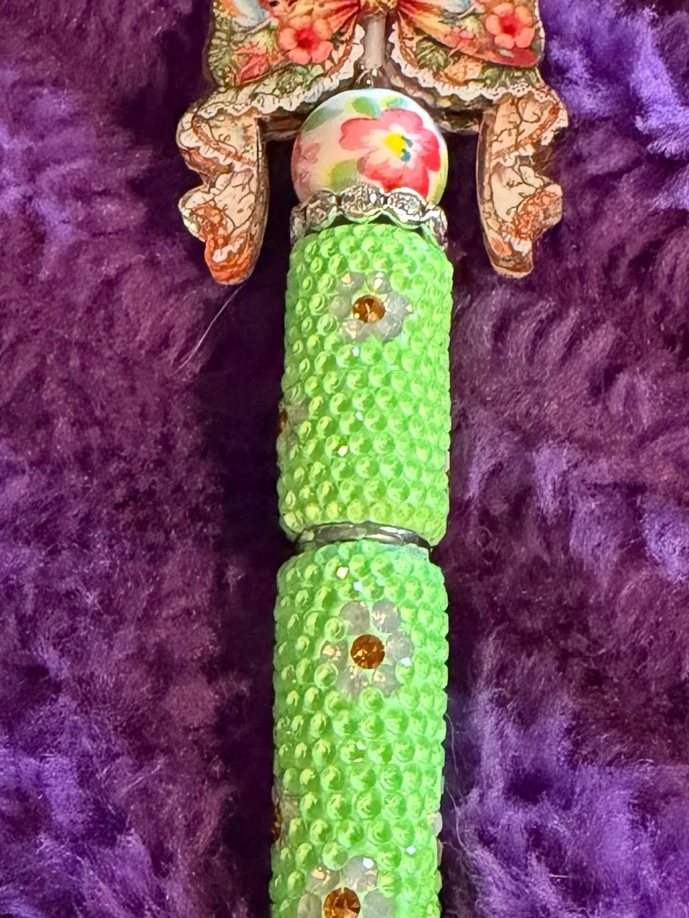 Pixie Hollow Bloom Rhinestone Pen | Fairy Beaded Ballpoint Pen | Whimsical
